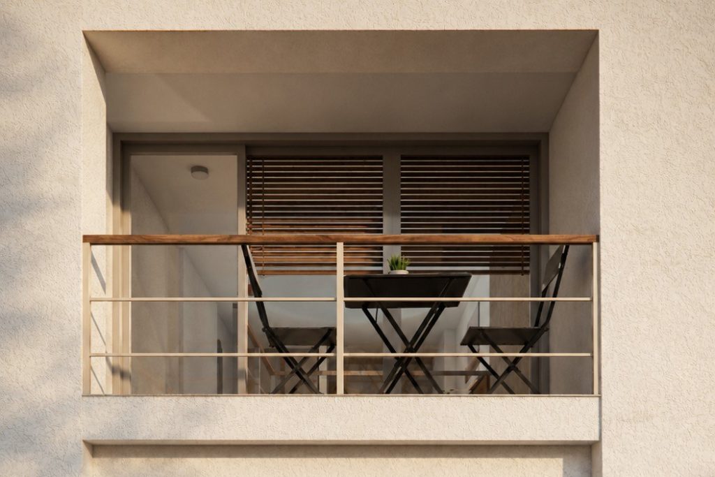 Balcony and street facade of the building on Chrisostomou Street